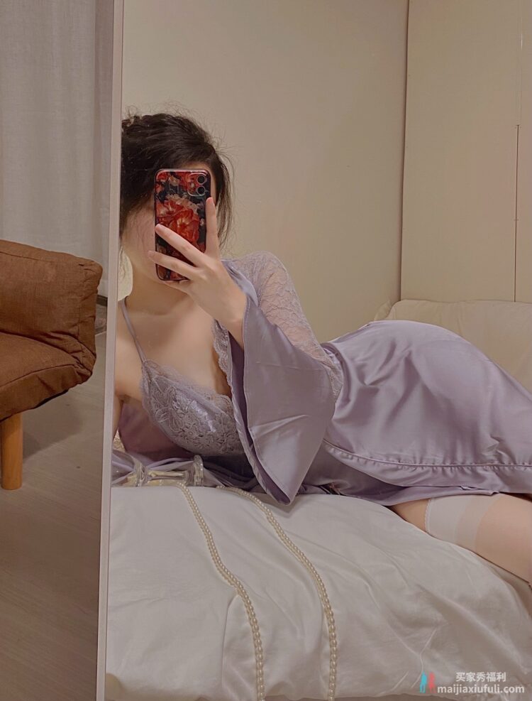 紫色绝绝子 女性感夏天冰丝纯欲蕾丝诱惑吊带睡裙睡衣家居服